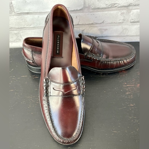 Florsheim Other - Florsheim Berkley Moc Toe Penny Loafers Leather Burgundy Men’s Size 10.5 D